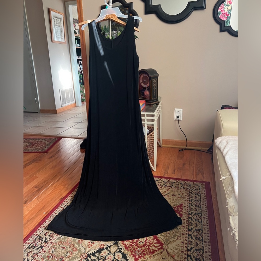 Black slinky maxi dress